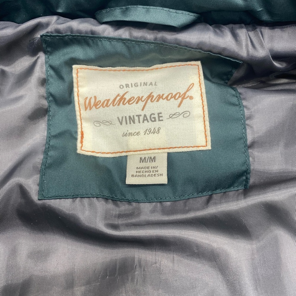 PUFFER VEST MENS MEDIUM GREEN WEATHERPROOF VINTAGE - Picture 4 of 10